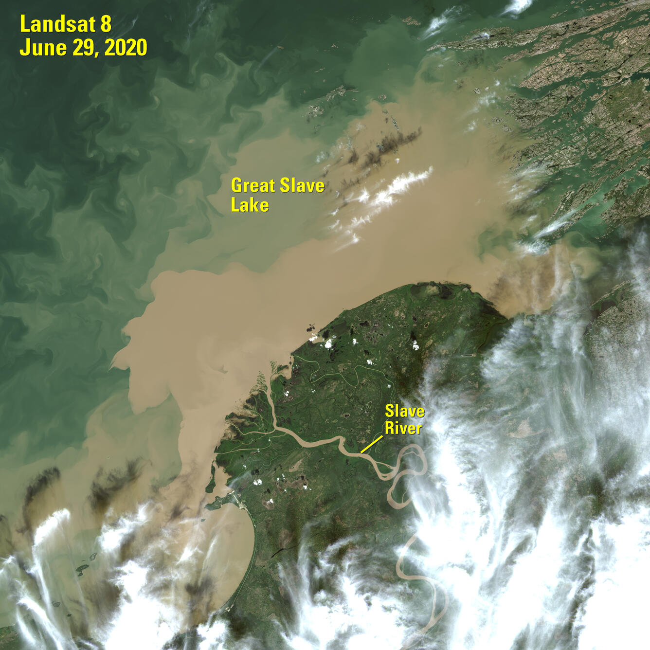 Swirling Sediments in the Great Slave Lake U.S. Geological Survey